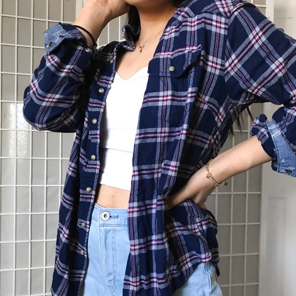 Navy Blue Flannel - Picture 2 of 3